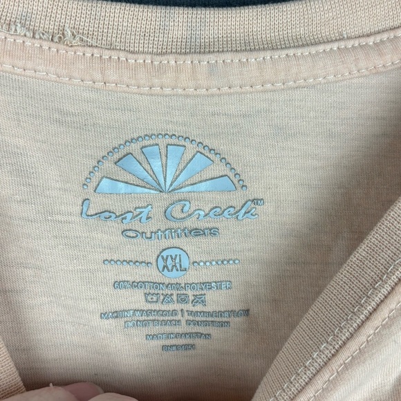 Lost Creek Outfitters Peach Chicken Lady Tee - I Raise Tiny Dinosaurs Sz XXL - Picture 3 of 6